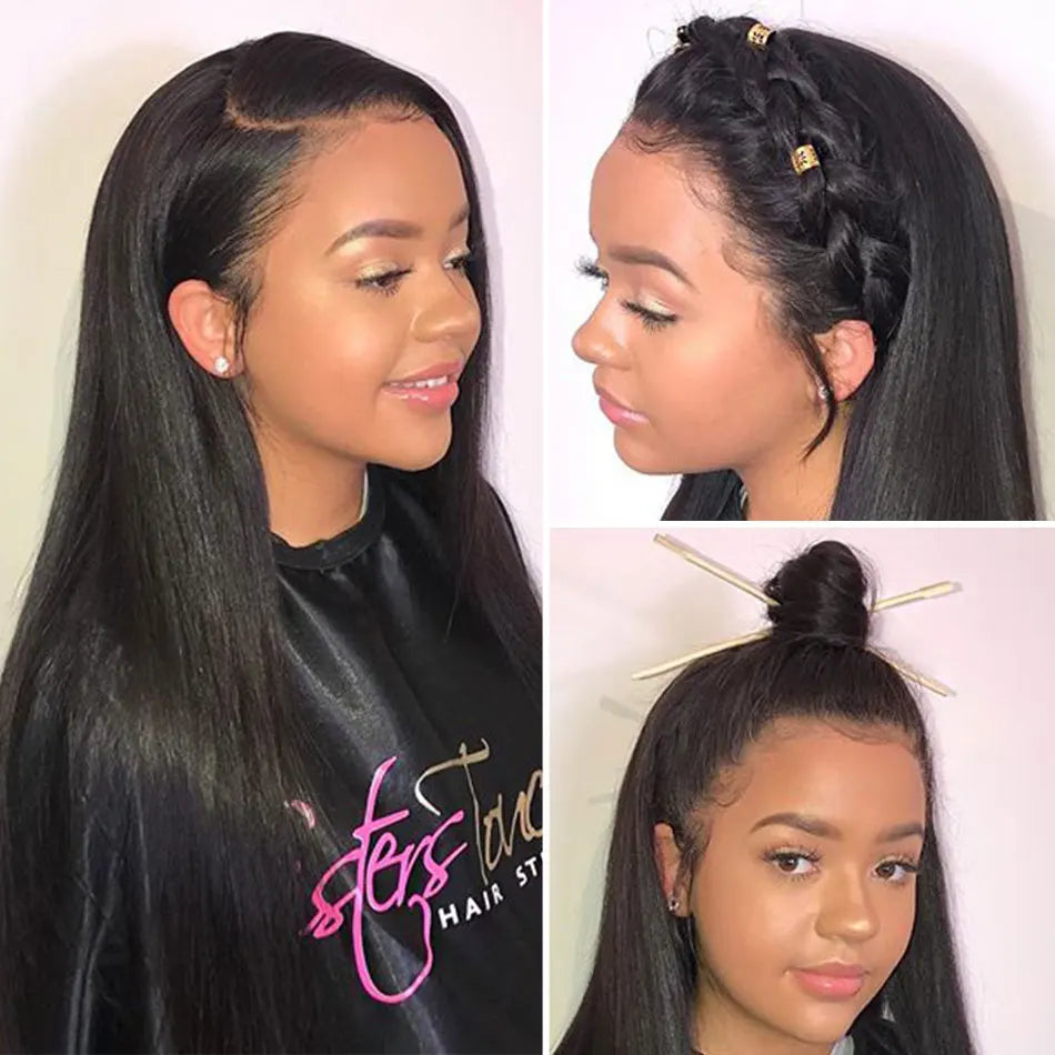  Vietnamese Human Hair Wigs Super Double Drawn Bone Straight Glueless Wigs Human Hair Wear and Go Lace Front Wig Raw Virgin Hai