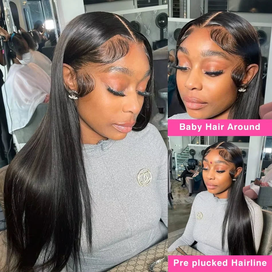 Vietnamese Straight Human Hair Wigs 300% Density 30 36 Inch 13x6 Hd Lace Front Wig 13x4 Straight Glueless Wig No Glue For Women