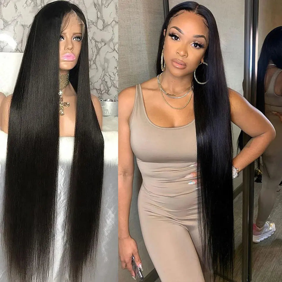  Vietnamese Human Hair Wigs Super Double Drawn Bone Straight Glueless Wigs Human Hair Wear and Go Lace Front Wig Raw Virgin Hai