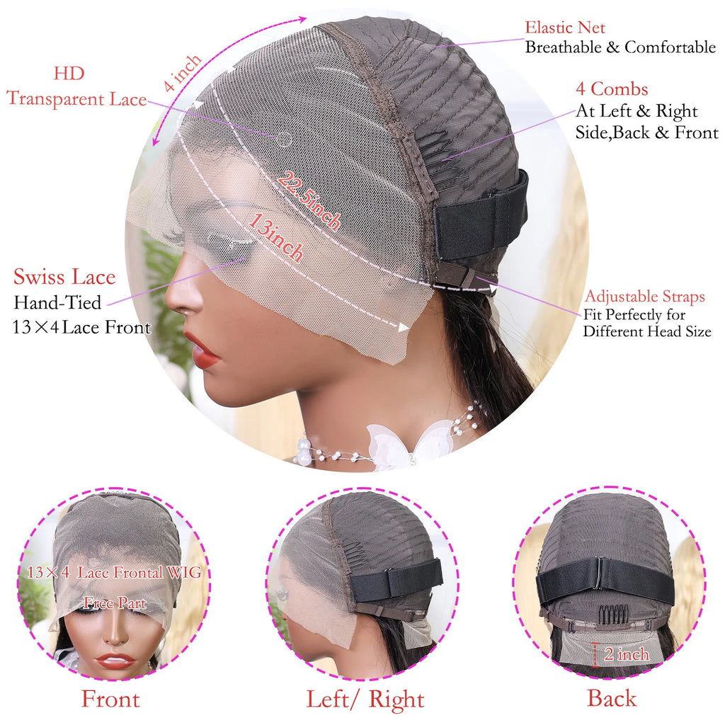 Curly Vietnamese Highlight Bob Wigs Deep Wave Short Bob Wig 4/27 Color 13x4 Lace Front Wig Bob 100% Human Hair Lace Frontal Wigs
