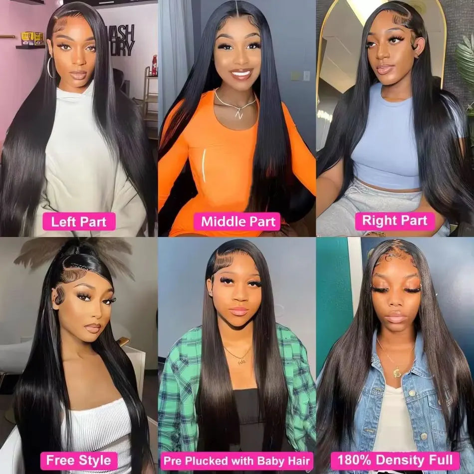  Vietnamese Human Hair Wigs Super Double Drawn Bone Straight Glueless Wigs Human Hair Wear and Go Lace Front Wig Raw Virgin Hai